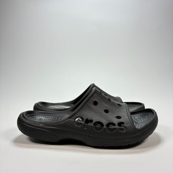 Crocs Baya Slide Sandals Black Slip On Comfort Shoes Lightweight Women's Size 6 - Picture 1 of 9
